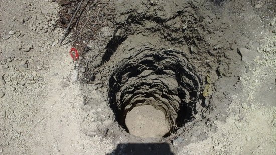 Hole for power pole